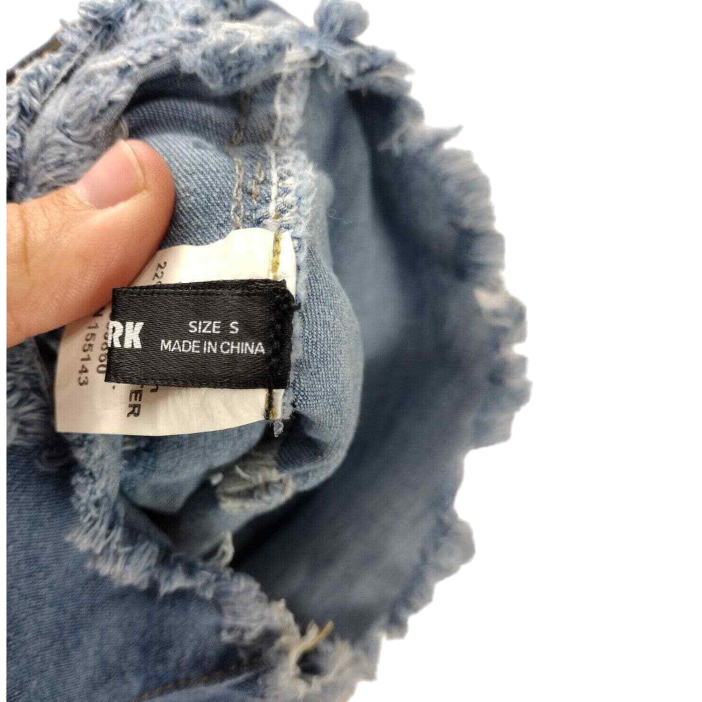 Stone Washed Distressed Raw Hem Ripped High-waisted Boyfriend Denim Shorts Small - Picture 3 of 7